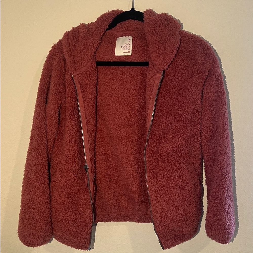 SO Pink Sherpa Jacket